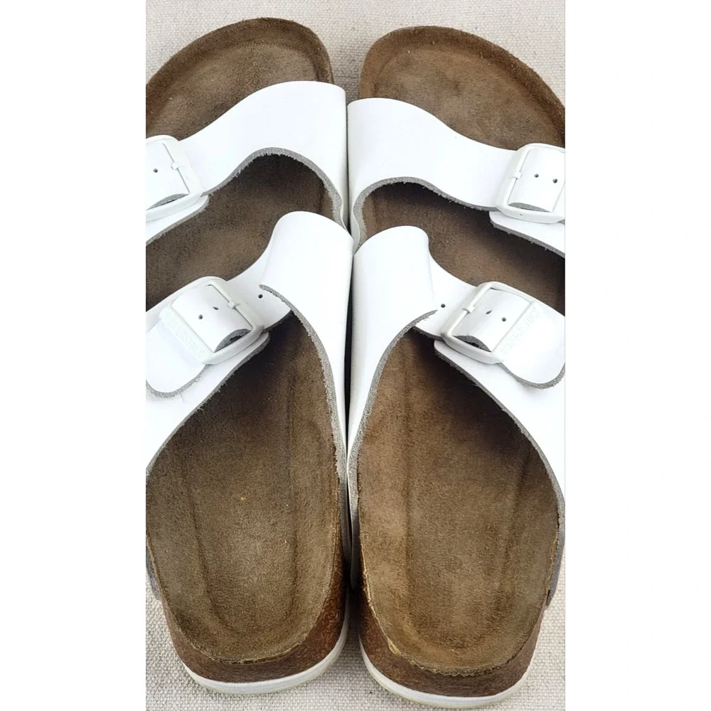 Birkenstock Arizona Unisex Sandals Slides Shoes Birko-Flor White EU45 USM 12